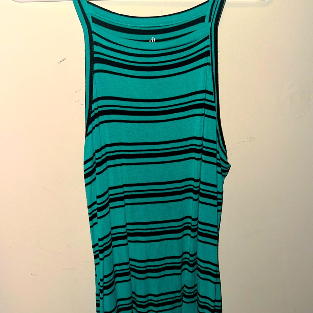 Green and black summer dress